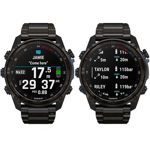 technologie subwave de la montre de plongée connectée GPS Descent Mk3i 51mm Garmin titance carbon gray